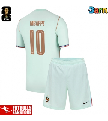 Frankrike Kylian Mbappe #10 Bortatröja Barn VM 2026 Kortärmad (+ Korta byxor)